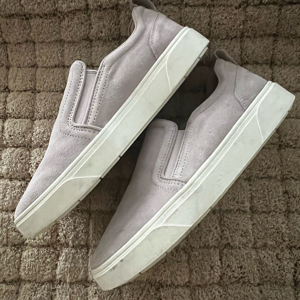 Vionic Slip-On Suede Sneakers in Light Lavender - Picture 12 of 15